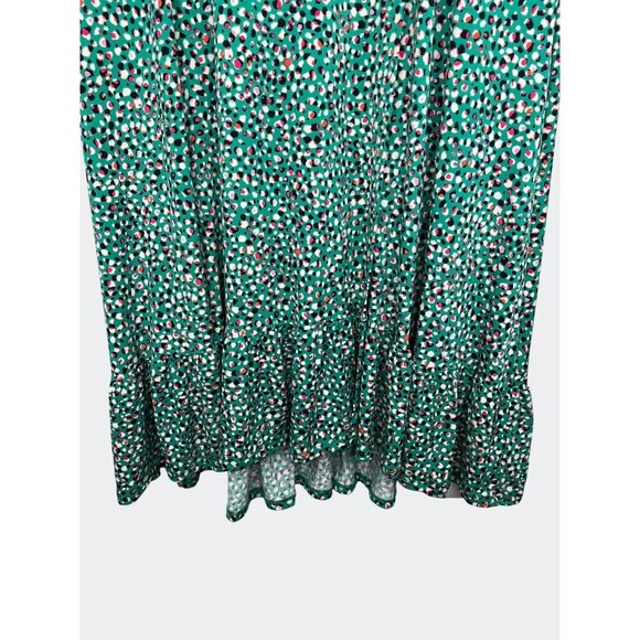 Torrid Green Printed Short Sleeve A-line Polka Dot Stretch Wrap Midi Dress 1X - Picture 11 of 15
